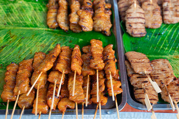  Grilled pork in the fresh market