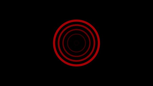 arrow animation waves white circle diffusion animation on the black background.