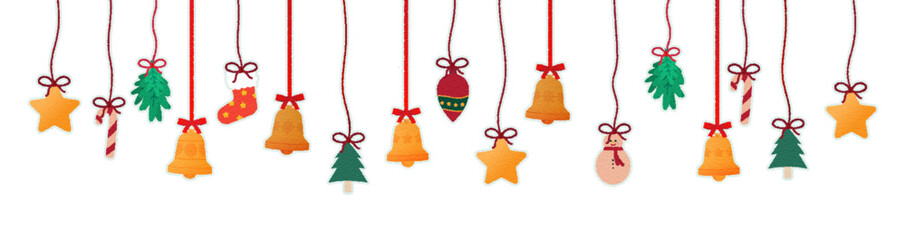Christmas and New Year ornament designs with transparent background