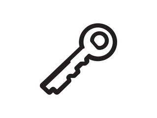 Modern 2D Vector Single Key Icon Line Art Minimalist Design For User Interfaces