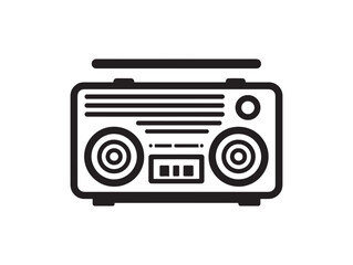 Radio vector icon in simple 2D line art design for modern minimalist digital projects