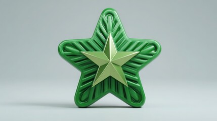 Obraz premium A green star shaped object representing excellence in sustainability and eco-friendly practices in design and nature