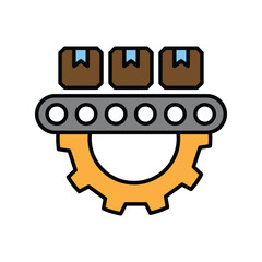 Manufacturing Process icon with white background vector stock illustration