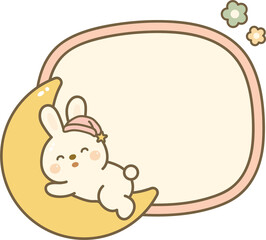 Cute Bunny Themed Text Box Illustration