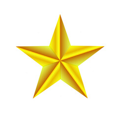 Obraz premium golden star isolated on white background