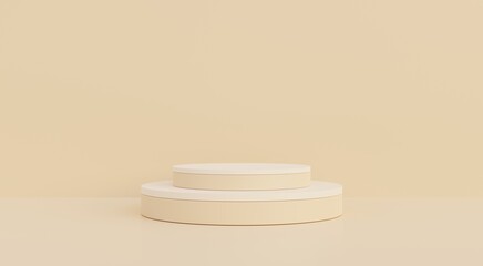 Beige podium, beige background for promoting various products, premium level, 3D illustration.