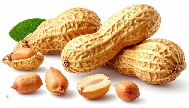 Pile of peanuts, some shelled