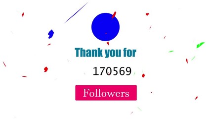 Thank you for 340000 followers celebrate this milestone with a vibrant social media animation featuring incoming follower count, notification icons, and seamless alpha-channel effects for creators.