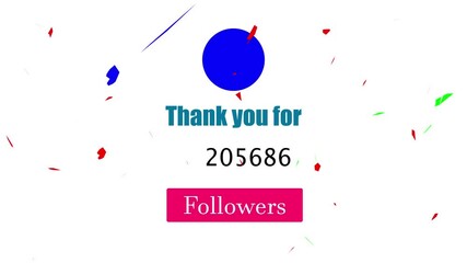 Thank you for 410000 followers celebrate this milestone with a vibrant social media animation featuring incoming follower count, notification icons, and seamless alpha-channel effects for creators.