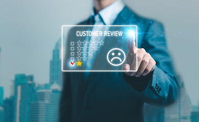 Service reviews with customers, not satisfied with the service, both business concepts, marketing, unhappy, must receive feedback affecting the reputation of the market.