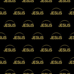 Obraz premium Jesus seamless pattern isolated on black background