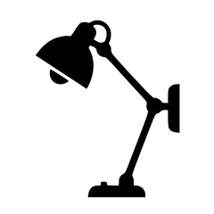 Black Silhouette Vector Icon of a Classic Lamp or Lighting Fixture
