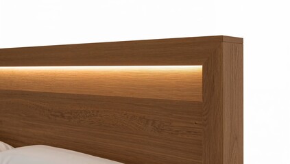 Modern wooden headboard with integrated led lighting and minimalist design for contemporary bedroom dcor trends