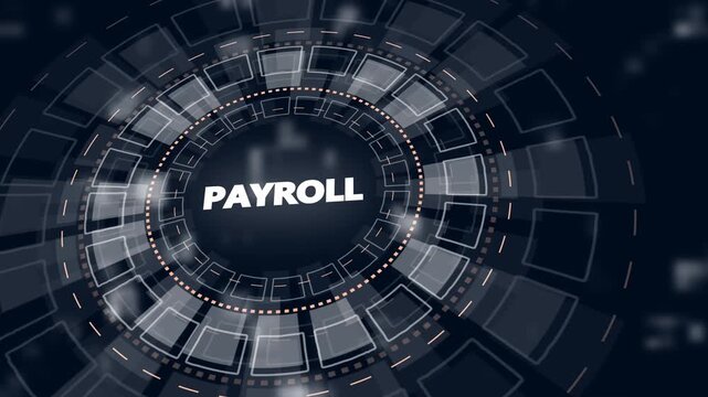 Animated payroll process illustration featuring, and business insights from large data sets ,network , business ,technology concept animation