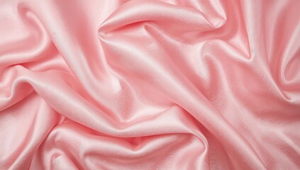 Obraz premium Shiny pink silk fabric with elegant soft folds and luxurious texture for modern fashion and design backgrounds