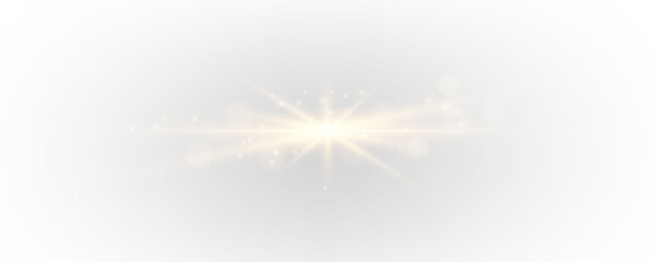 Obraz premium A bright golden line glimmers across the dark space, radiating energy and soft spark reflections. A striking accent for modern designs. PNG