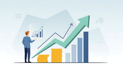 businessman with graph