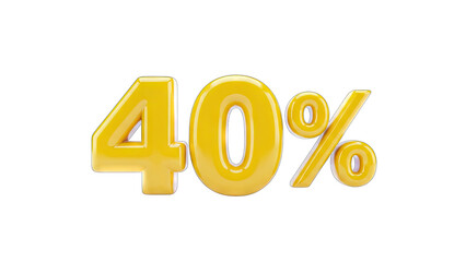 40 Percent Off - Discount Sale - Isolated on White