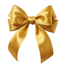Golden ribbon bow isolated