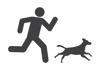 run man with dog pet icon