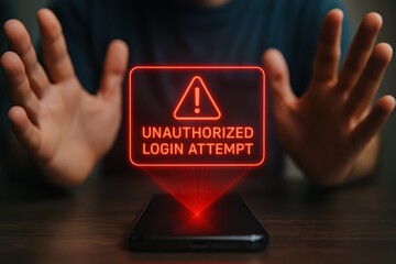 Unauthorized Login Attempt Warning on Smartphone Screen