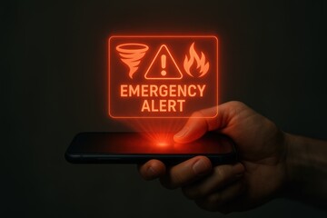Emergency Alert Notification on Smartphone with Hand