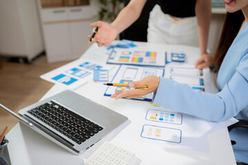 Development programmer team woman working in website a software and coding technology.