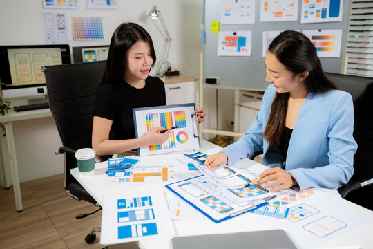 Development programmer team woman working in website a software and coding technology.