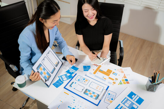 Development programmer team woman working in website a software and coding technology.
