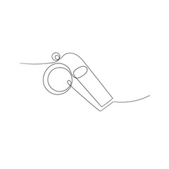 Whistle continuous one line drawing minimalist sport object illustration