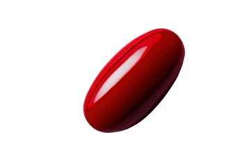 Single red nail polish bottle cap isolated on transparent background. Elegant and vibrant red nail polish with shiny finish isolated on white background.