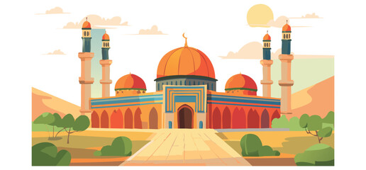 vector for muslim background taj mahal in india
