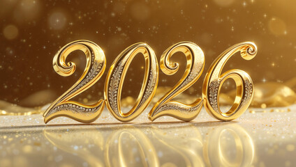 gold dimensional letters 2026 . Generative AI