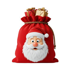 Santa-style gift sack isolated