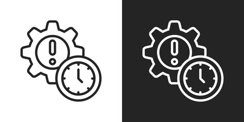 Deadline Icon In Black And White Line Style