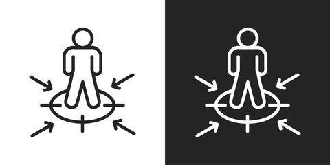Customer Centric Icon In Black And White Line Style