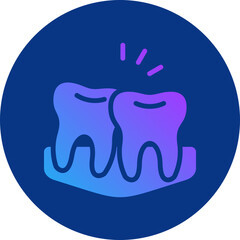 Tooth overlapping icon for dental, website, application, printing, document, poster design, etc