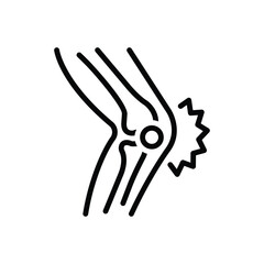 Black line icon for arthritis care