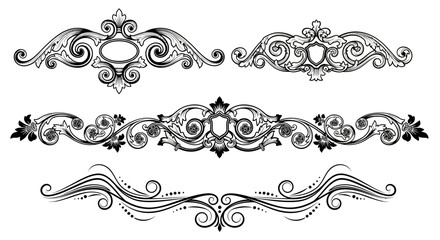 Fototapeta premium Elegant decorative flourish designs and ornate dividers for timeless projects adding classic sophistication and artistic flair
