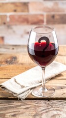 Wine with question mark reflection