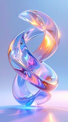 Translucent twisted glass abstract