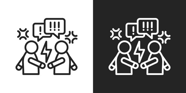 argument Icon In Black And White Line Style