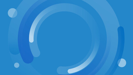 円形リングと波紋の抽象背景・ブルーのサークルデザイン