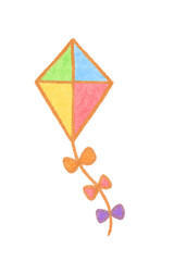 Cute Colorful Hand-Drawn Kite Illustration