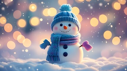"Cute Snowman in a Winter Wonderland"