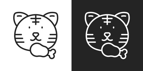 carnivore Icon In Black And White Outline Style