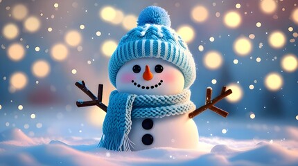 "Cute Snowman in a Winter Wonderland"