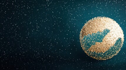 globe minimalist digital node connection Earth globe with network of interconnected nodes and lines, representing global internet and technology infrastructure