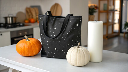 Orange autumn pumpkins and colorful gourds, a fresh seasonal harvest vegetable for fall and Halloween