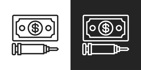 Medical cost Icon In Black And White Line Style